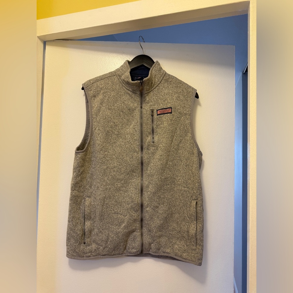 Vineyard Vines Men’s Sweater Fleece Vest L Heather Grey
